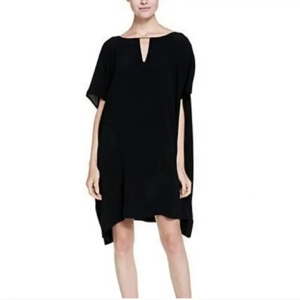 Diane von Furstenberg Women's Beonica Draped Matte Jersey Dress Size Small Black